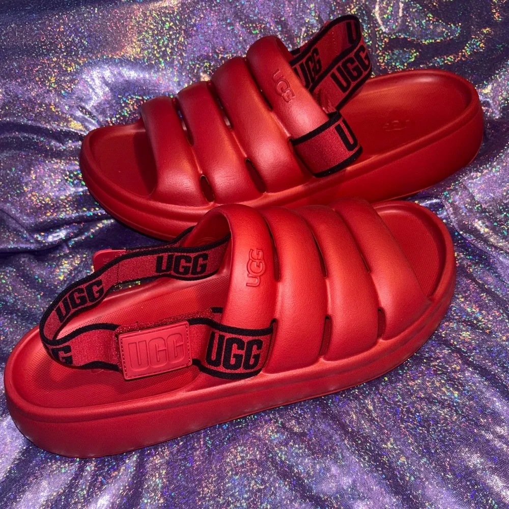 Mens Red UGG Slides